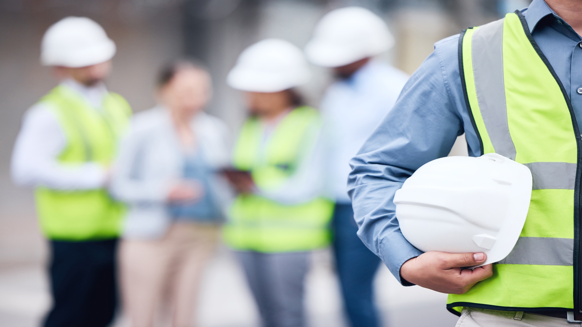 Businessman,,Architect,And,Helmet,For,Safety,In,Construction,,Project,Management